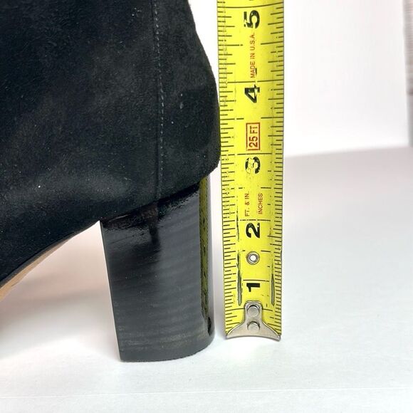 New Zero + Maria Cornejo Black Open Toe Bootie Black Suede Heels Shoes Italy 37 - Picture 13 of 14